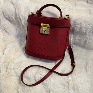 Mark Cross Benchley top handle bag in red saffiano leather